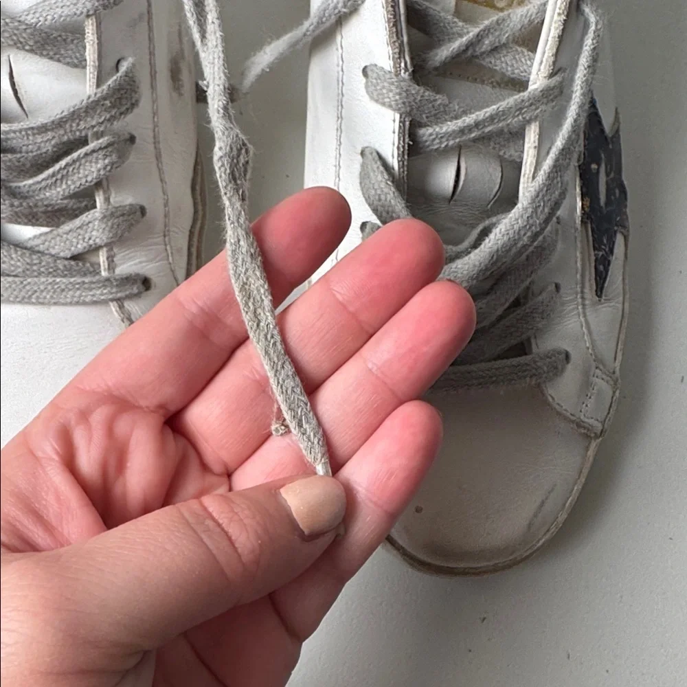 Golden Goose Super Star with Navy Floral star and Heel Detail Sneaker Size 36 - Picture 5 of 7